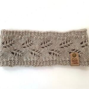 Handmade Knit Fern Headband Ear Warmer - Wool Mohair Silk - Adult
